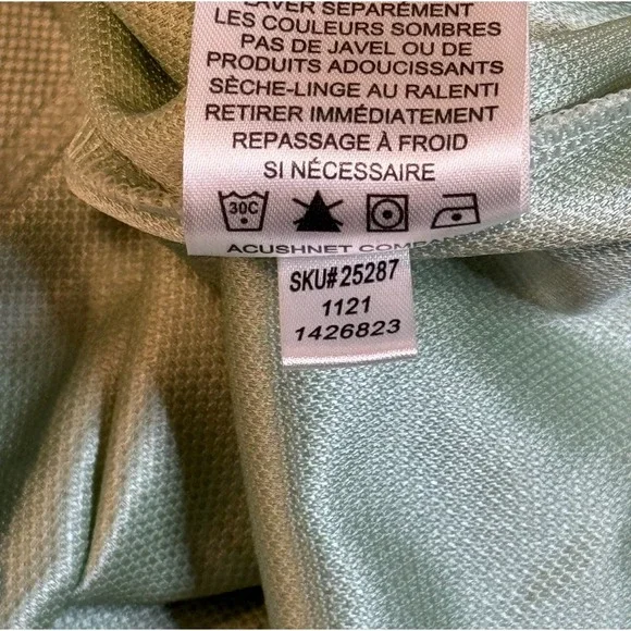 FootJoy Light Green Performance 1/4 Zip Pullover Golf Sweater Sweatshirt Men's L - Picture 6 of 9